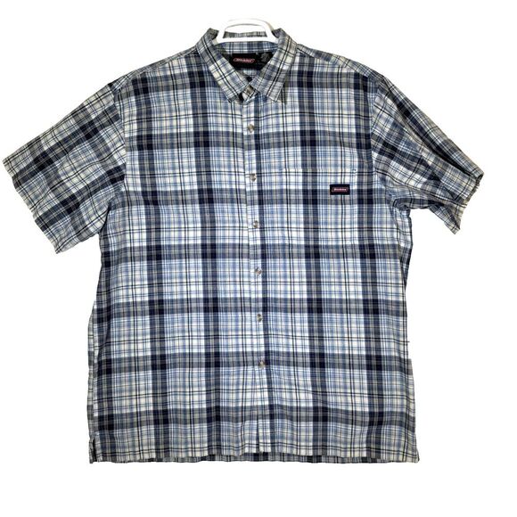 Genuine Dickies Men's‎ Shirt XL (46-48) Blue Plaid Short Sleeve Button-Down M840 - Picture 1 of 14